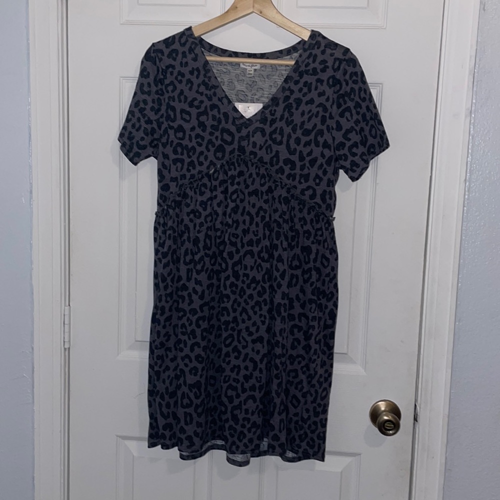 NWT love, Fire black and gray Animal Print Babydoll dress size medium juniors